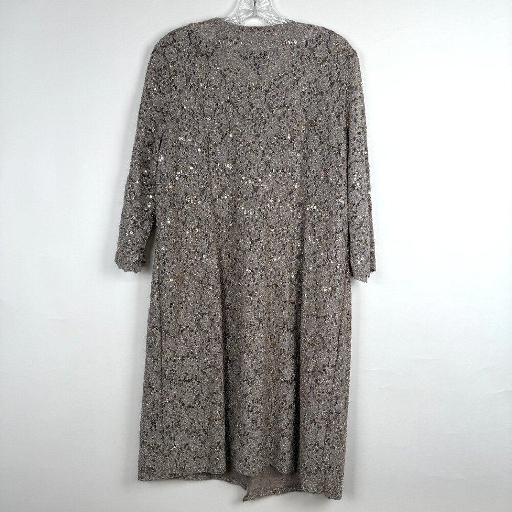 R & M Richards Lace Pantsuit with Jeweled Neckline (David's Bridal). Taupe color - Picture 7 of 8
